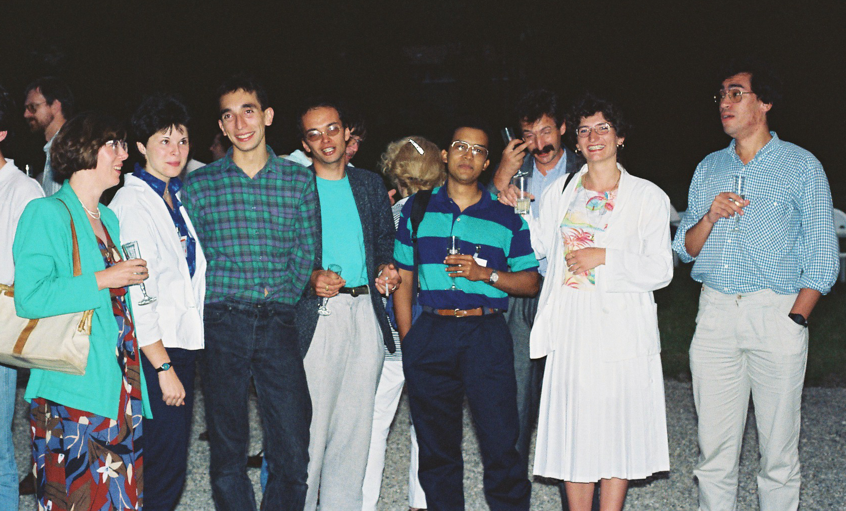 0044-diner-FLagnier-FMaraninchi-HGaravel-JCFernandez-CRodriguez-DPilaud-ACGlory-ABouajjani-locaux.JPG - The Conference Dinner -- the Verimag group (not yet called Verimag at that time)