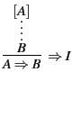 $\displaystyle \infer[\Rightarrow I]{ A \Rightarrow B}{\infer*{B}{[A]}}$